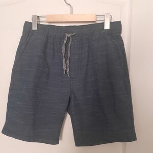 360 Surf Casual Drawstring Linen-Blend Shorts in Slate Blue